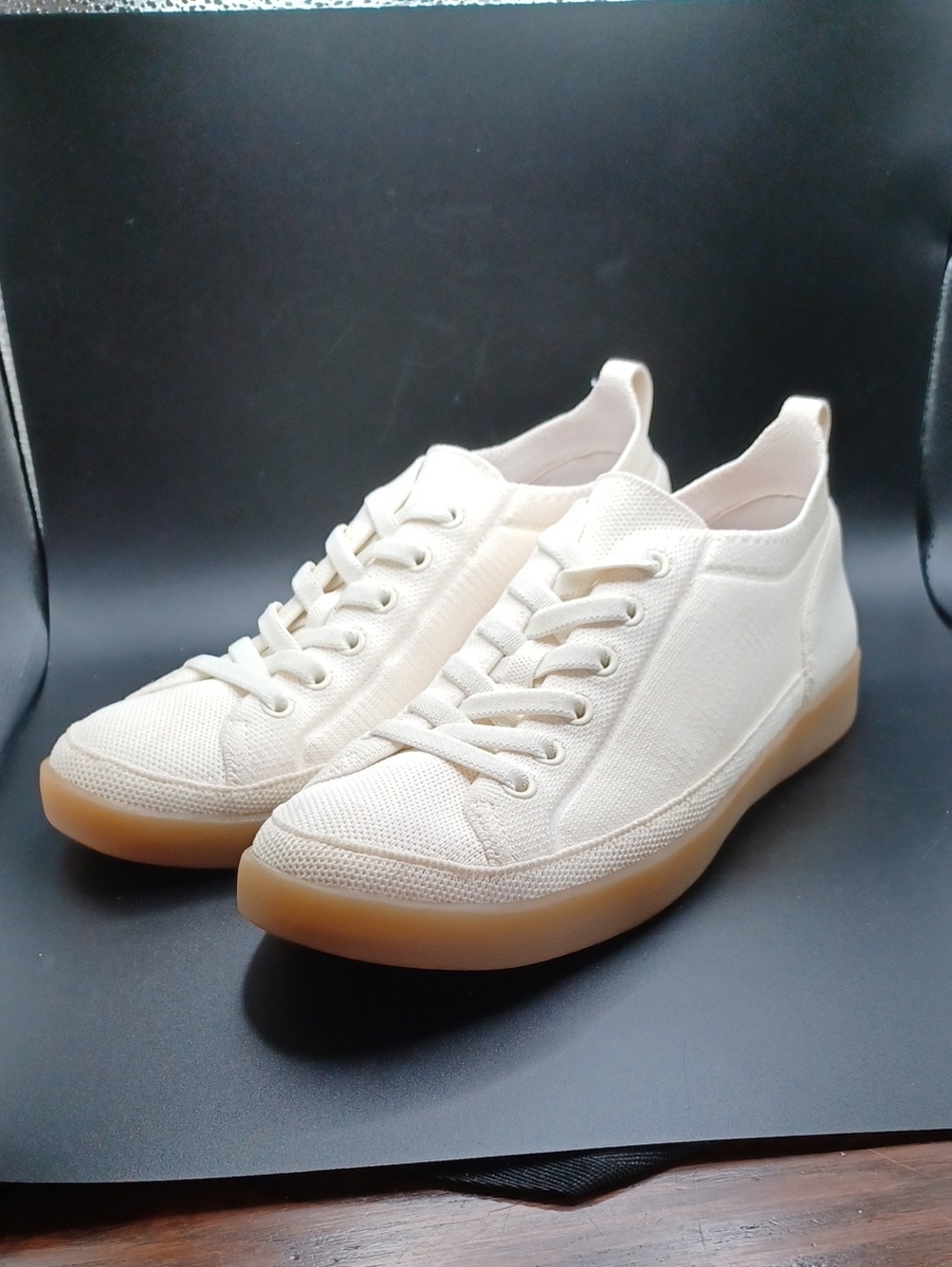 Vionic Winny Knit Ivory Mesh Sneaker Womens Size 8.5 Lace Slip-on Low Top Casual